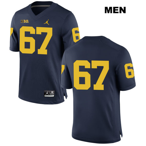 Men's NCAA Michigan Wolverines Jess Speight #67 No Name Navy Jordan Brand Authentic Stitched Football College Jersey WC25D02GO